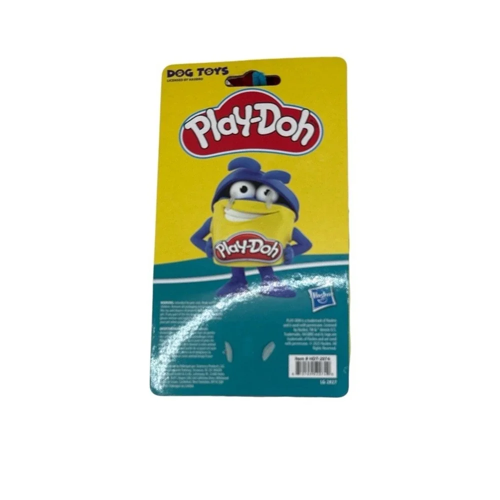 Hasbro Play-Doh Squeaker Crinkle Design‎ Plush Rope Tug Dog Toy 8